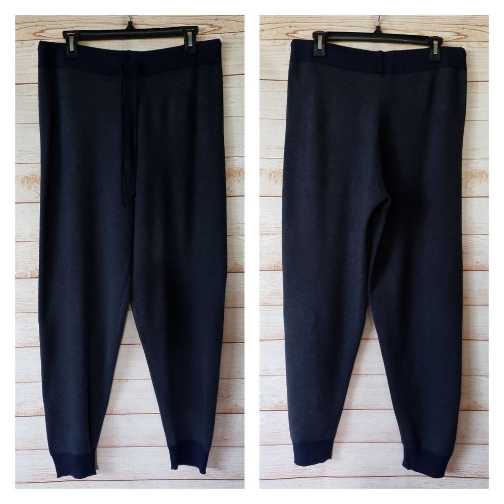 Heartloom Revolve Lounge Knit Pull On Drawstring Jogger Pants Size Large Navy